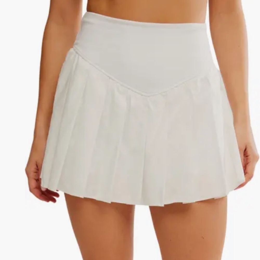 FP Movement by Free People White Pleated Active Shorts Skirt